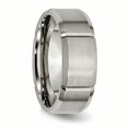 thumbnail image 4 of Titanium Beveled Edge Grooved 8mm Brushed and Polished Band Ring 11.5 Size, 4 of 6