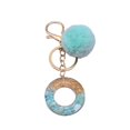 thumbnail image 2 of MesaSe Letter Pendant Plush Ball Key Chain Resin Sequin Buckle Keyring Holder Charm Decoration, 2 of 8