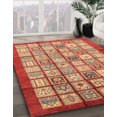 thumbnail image 2 of Ahgly Company Tapis d'Intérieur Carrés Abstraits Rouges Abstraits pour Aire, 7 Pieds Carré, 2 of 6