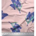 thumbnail image 1 of Soimoi Satin Silk Fabric Lavender Flower Print Sewing Fabric Yard 42 Inch Wide, 1 of 3
