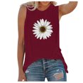 thumbnail image 1 of Pompotops Femme Mode Décontractée Imprimé Sans Manches Haut Blouse Débardeur Camisole, 1 of 7