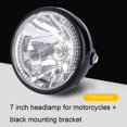 thumbnail image 3 of Greensen Round Motorbike Headlight, W/ Black Bracket Motorcycle Headlight, Motorcycle Repair Motorcycle Manufacturing Motorcycle Accessory For Most Motorcycle, 3 of 8