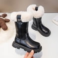 thumbnail image 2 of Girls Winter Solid Color Side Zip Thigh High Boots Warm Data Boots, 2 of 7