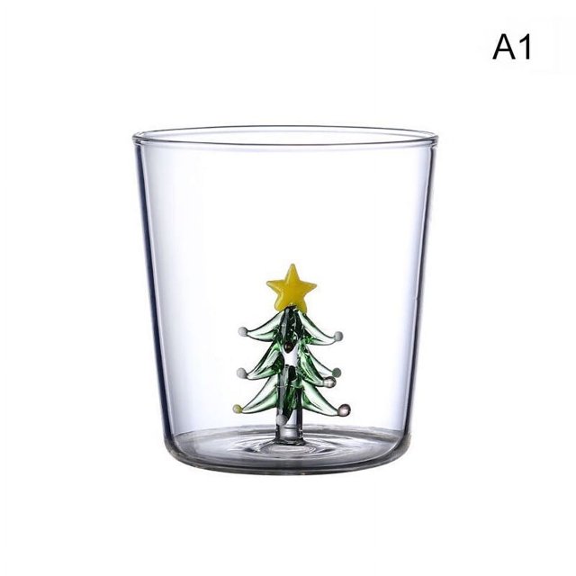 380ML Christmas Tree Mug Cute Cup Glass Cups Glass Mug Coffee Mug Home Decoratio