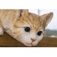 thumbnail image 5 of Statue d'Animal de Décoration de Jardin Chat Regardant par-Dessus le Rebord - Tabby Orange, 5 of 5