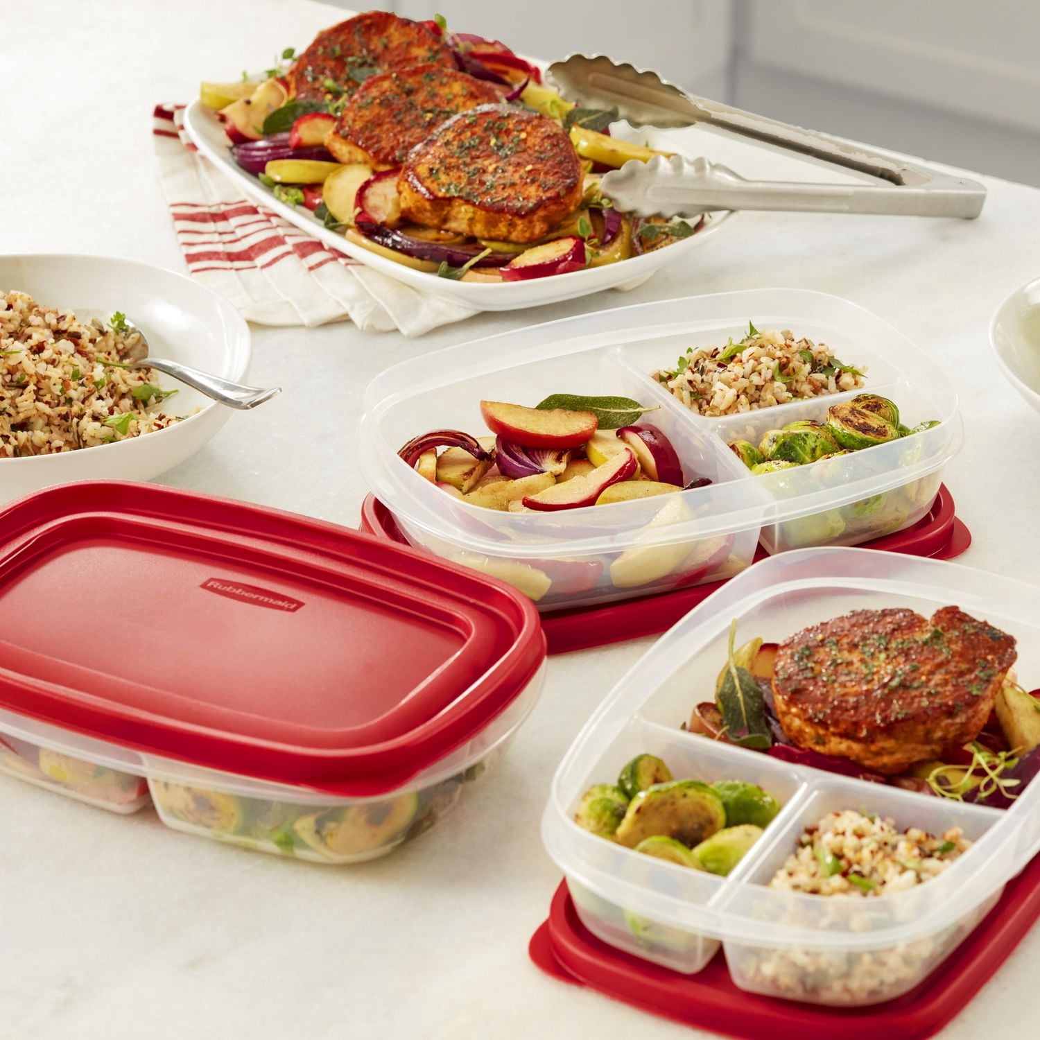 Contenants de conservation des aliments Rubbermaid avec couvercles EasyFindLids, ensemble de 40 pièces