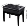 thumbnail image 2 of Bison Prosound (TM) Black Adjustable Height Piano Bench PU Padded Keyboard Storage Seat Weight Capacity 264lbs, 2 of 7
