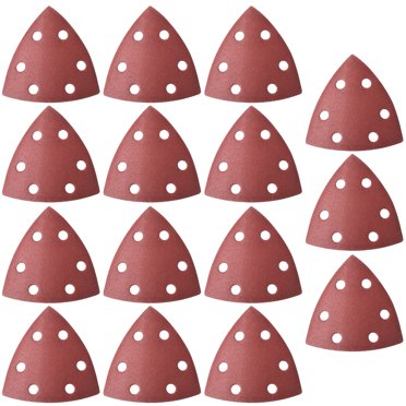 Unique Bargains Mouse Detail Sander Sandpaper Pads Flocking Sanding Paper 6 Hole 240 Grits 15pcs