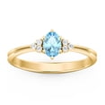 thumbnail image 2 of Birthstone Oval Ring with Shoulder Accents - Blue Topaz (December), 2 of 5