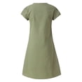 thumbnail image 5 of Fshaion Robe d'Été pour Femmes 2024 Grande Taille Col en V Uni Manches Courtes Robe en Coton et Lin Liquidation à Moins de 10!, 5 of 5