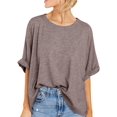 thumbnail image 1 of ORUYROP T-Shirt Surdimensionné pour Femmes Été Décontracté à Manches Courtes Tee Ample Hauts, 1 of 5