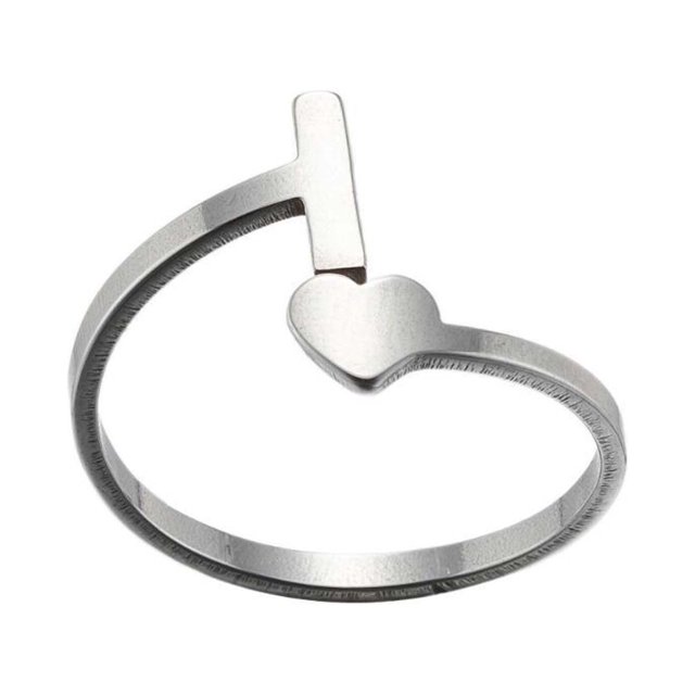 Fashion 26 English Letter Opening Rings Stainless Steel Girls Love Retro Jewelry