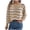 Khaki, variant on cfhntfmh Womens Long Sleeve Sweater Casual Crewneck Knit Shirt Tops Spring Fall Striped Color Block Crochet Sweaters