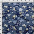 thumbnail image 4 of oneOone Tissu en Coton Cambric Bleu Sarcelle pour Robe de Mer Tissu Imprimé au Mètre 56 Pouces de Large, 4 of 4