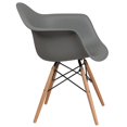 thumbnail image 3 of Alonza Series Green Plastic Chair with Wooden Legs, 3 of 9