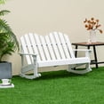 thumbnail image 3 of Costway 2 Person Kid Adirondack Rocking Chair Outdoor Backrest Armrest Solid Wood White, 3 of 8