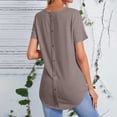 thumbnail image 4 of cfhntfmh Women's Ribbed Tops Short Sleeve Casual Basic Summer Tees Solid Crew Neck Curvy Hem T Shirt, 4 of 7