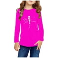 thumbnail image 2 of T-shirts à Manches Longues pour Filles, Col Rond, en Coton, Imprimé Libellule, T-Shirts Décontractés d'Automne et de Printemps, T-Shirts Graphiques Basiques pour Enfants (7 Ans, Rose Vif), 2 of 5