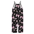 thumbnail image 5 of Girls Romper Bow Print Rompers for Girls Casual V Neck Suspender Rompers with Pockets Girls Outfit 5-6 Y, 5 of 5