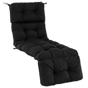Costway 73" Lounge Chaise Cushion Padded Recliner Cushion Indoor Outdoor Black