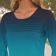 thumbnail image 3 of Plebaso Womens Summer Tops Ruffle 3/4 Length Sleeve Round Neck Shirts Pleated Casual Loose Tunic Blouses, 3 of 6