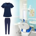 thumbnail image 4 of TISHITA Nursing Scrub Set Comfortable Breathable with Pockets Fashion Tops Pants Navy Blue Color M, 4 of 8