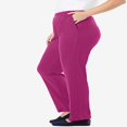 thumbnail image 4 of CHOK Plus Size 7-Day Knit Straight Leg Pant Stretch Elastic Waist Petite & Tall - 3X  Navy, 4 of 6