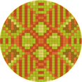 thumbnail image 1 of Ahgly Company Tapis d'Intérieur Lavable à la Machine, Carré, Transitionnel, Orange Rouge Orange, Tapis de Zone, 3 Pieds Carré, 1 of 7