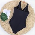 thumbnail image 3 of Tummy Control Swimsuits Ladies Slimming One Piece Bathing Suit Retro Ruched Push Up Twist Cozy Swimwear (XX-Large, Black), 3 of 6