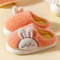 thumbnail image 4 of Womens Furry Slippers Soft Fleece Cute Rabbits Memory Foam Thick Bottom Soft Sole Comfortable Non-Slip Warm Winter Home Slippers Orange-01, 4 of 7