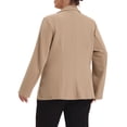 thumbnail image 3 of GRACE & GRANDEUR Women's Plus Size Fall Workwear Notched Lapel Button Down Office Blazer 4X Khaki, 3 of 6