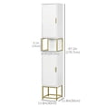 thumbnail image 2 of kleankin Armoire de Salle de Bain Étroite pour Linge et Serviettes avec Tablette Ajustable, 2 Portes, 2 of 9