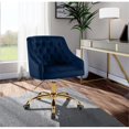 thumbnail image 3 of Meridian Furniture Arden Swivel Adjustable Navy Velvet and Gold Office Chair, 3 of 6