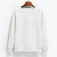 thumbnail image 2 of Moxiu Chandails à Col Rond pour Femmes Automne Manches Longues en Molleton Chandail de Base Uni Chandail à Enfiler Hauts Chandail Jumper Chandail Blanc,G, 2 of 6