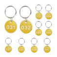 thumbnail image 1 of 10PCS Number Tags 31-40, Number Key Tags Aluminum Numbered Tags Metal Key Tags Keychain with Key Rings for Organizer Field Sales Hangers Clothes Labels ID Tag, Yellow, 1 of 6