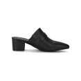 thumbnail image 3 of BLISSFUL STEP Women's Shoes Buckle Strap Pointed Toe Chunky Heel PU Vamp Mule Shoes Black 8, 3 of 8