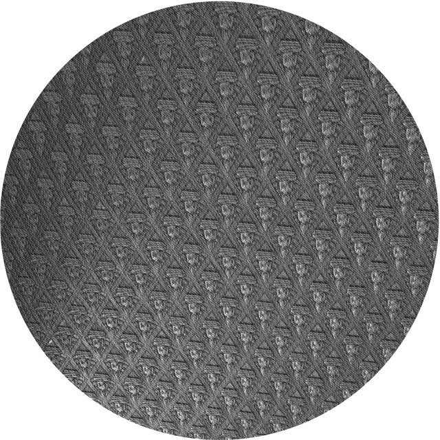 Ahgly Company Tapis de Zone Rond d'Intérieur Lavable à la Machine, Style Transitionnel, Gris Platine, 4 Pieds Rond