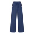 thumbnail image 3 of VEKDONE Womens Linen Long Pants Blue S, 3 of 5