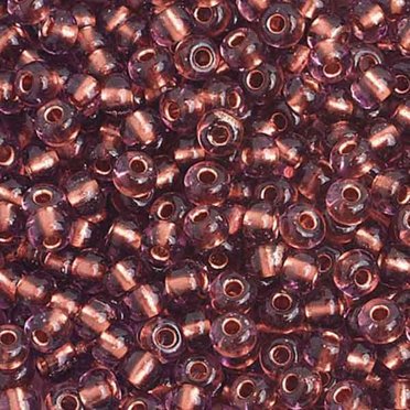 6/0  Amethyst Copperline Glass Seed Beads 40 Grams