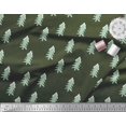 thumbnail image 2 of Soimoi Green Silk Fabric Christmas Tree Print Fabric by Yard 42 Inch Wide, 2 of 3