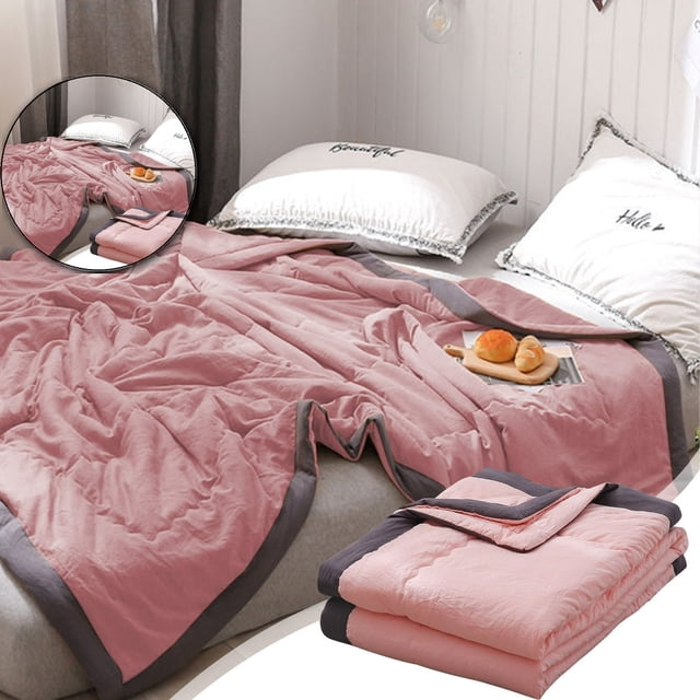 Dvruxg Lightweight Fall Quilt, Double-Sided Cold Effect Autumn Cooling Comforter, Machine Washable Breathable Cooling Quilt for All Season