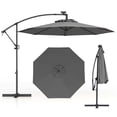thumbnail image 1 of Costway 10FT Patio Offset Umbrella Sun Shade Solar Powered LED 360° Rotation Gray, 1 of 7