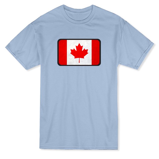 T-shirt pour Homme avec Tampon de Boîte Drapeau du Canada