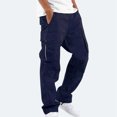 thumbnail image 2 of Men's Cargo Pants Solid Design with Pockets for Versatile Outdoor Wear Comfortable Street Style Work Utility Trousers for Everyday Use, 2 of 8