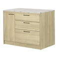 thumbnail image 2 of South Shore Myro Kitchen Island with Door and Drawers, in Faux White Marble and Blonde Oak, 2 of 18