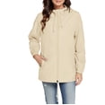 thumbnail image 1 of WRKEKC Manteau Coupe-Vent Imperméable à Capuche pour Femme Léger à Manches Longues avec Poches pour Randonnée Randonnée Automne Printemps Manteau d'Extérieur Kaki G, 1 of 8