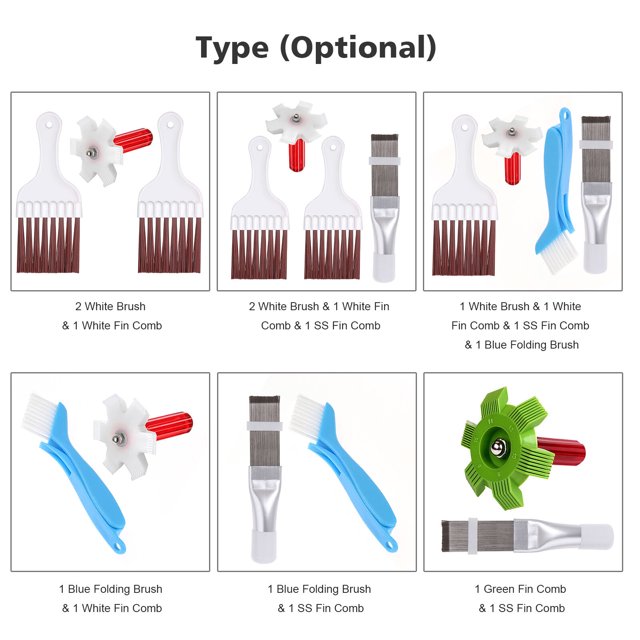 Cleaning Brush,And Comb Set Fin Coil Brush Conditioner Condenser Fin Coil Brush Maintenance Comb Set Fin 2pcs Maintenance Tool Fin Brush And Brush And Comb Fin Cleaner Air Conditioner Condenser