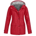 thumbnail image 1 of iHPH7 Manteau d'Extérieur Long Imperméable pour Femmes Manteaux d'Automne pour Femmes Manteau de Pluie à Capuche pour Femme Imperméables pour Femmes avec Capuche Manteau de Pluie de Randonnée pour Femme Mode d'Automne Rouge 5TG, 1 of 4