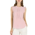 thumbnail image 2 of INSPIRE CHIC Blouse Sans Manches pour Femme, à Volants, Plissée, Blouse CHIC pour le Travail, S Rose, 2 of 8