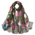 thumbnail image 1 of Foulard en Soie pour Femmes en Liquidation Mode Femmes Impression de Roses Longue Foulard Douce Châle Foulards en Soie Simulée, 1 of 2